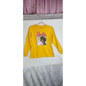 Barbie Long Sleeve Graphic‎ T-Shirt Womens XL Mustard Yellow Cotton Mattel 2020